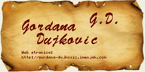Gordana Dujković vizit kartica